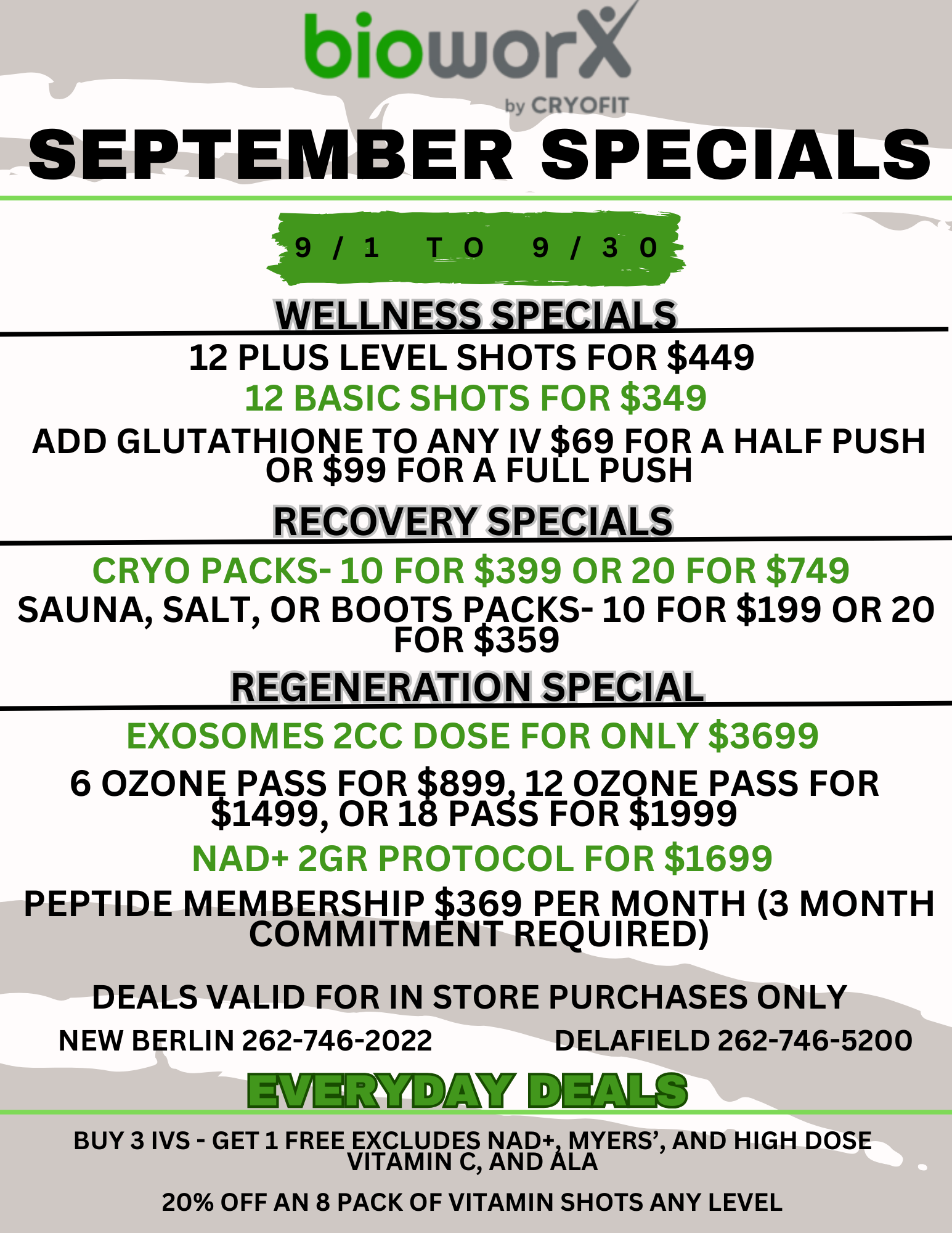 Wisconsin August Specials
